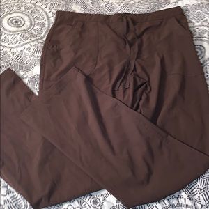 Brown sketchers scrub pants